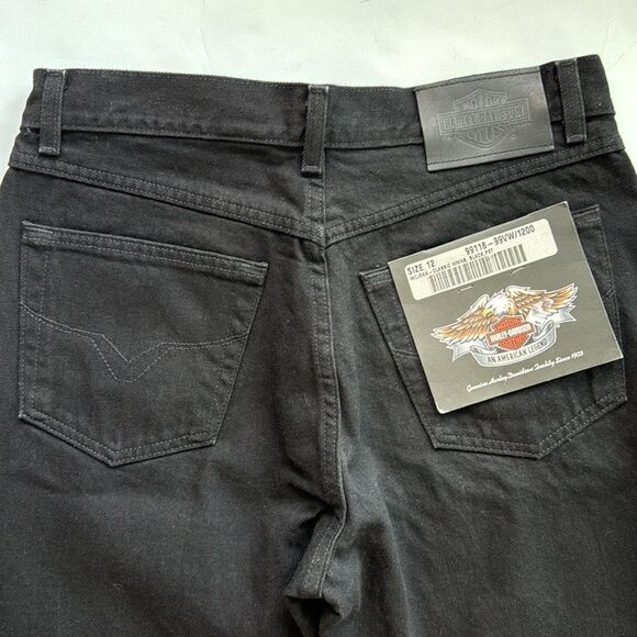 NWT Vintage Harley Davidson Classic Women's McJean Denim Black Size 12P - Picture 7 of 13